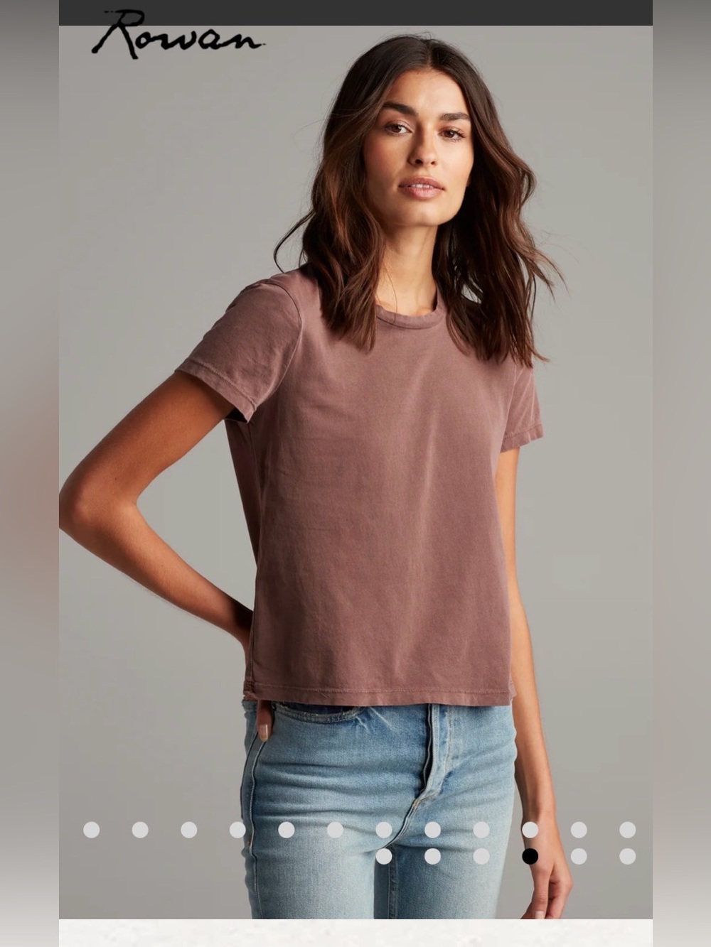 Rowan Slub Crewneck Tee Mauve , size S
